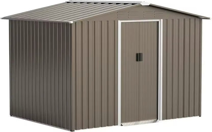 10FT X 8FT Lockable Metal Tool Shed with Sliding Door & Air Vents – Secure Storage House for Gardening Tools